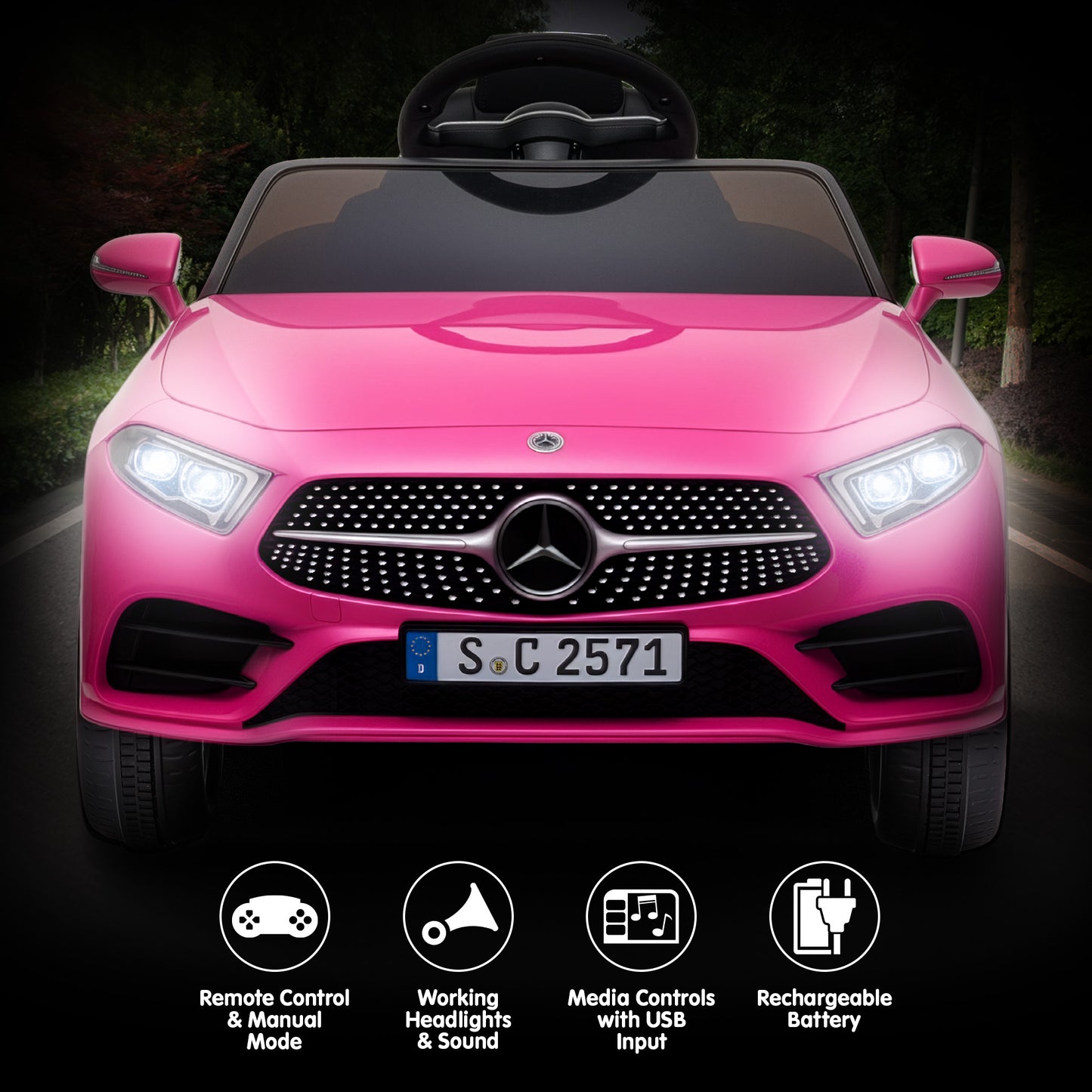 Mercedes Benz CLS 350 Kids Electric Ride On Car – Remote Control, Pink