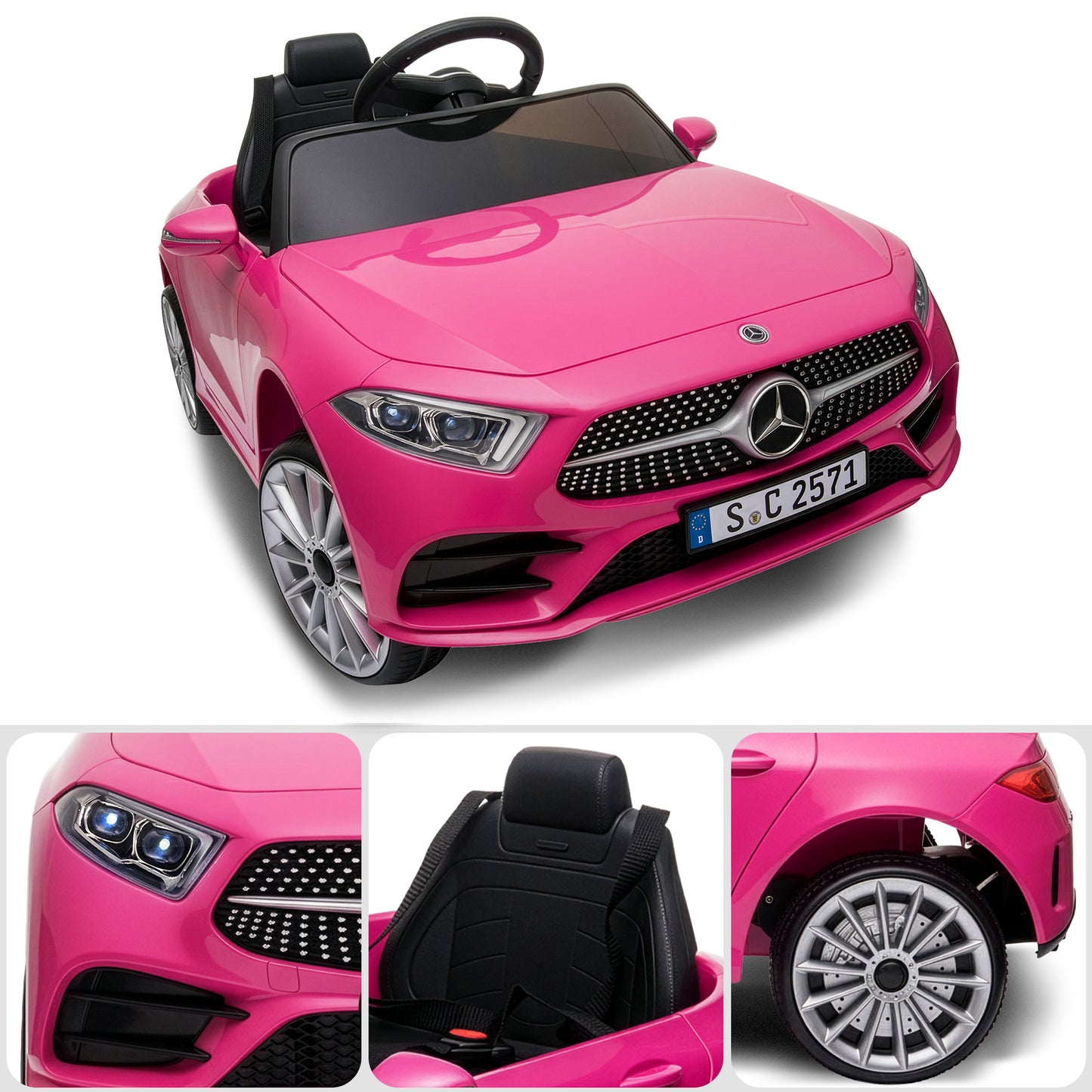 Mercedes Benz CLS 350 Kids Electric Ride On Car – Remote Control, Pink