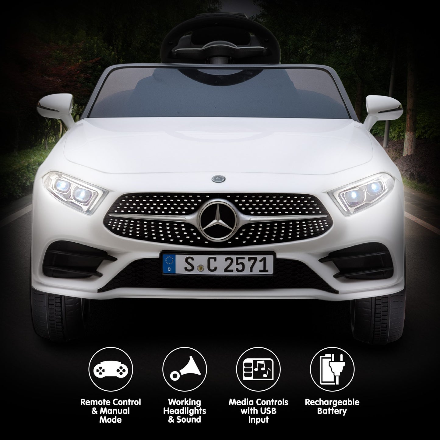 Mercedes Benz CLS 350 Kids Electric Ride-On Car – Remote Control, White