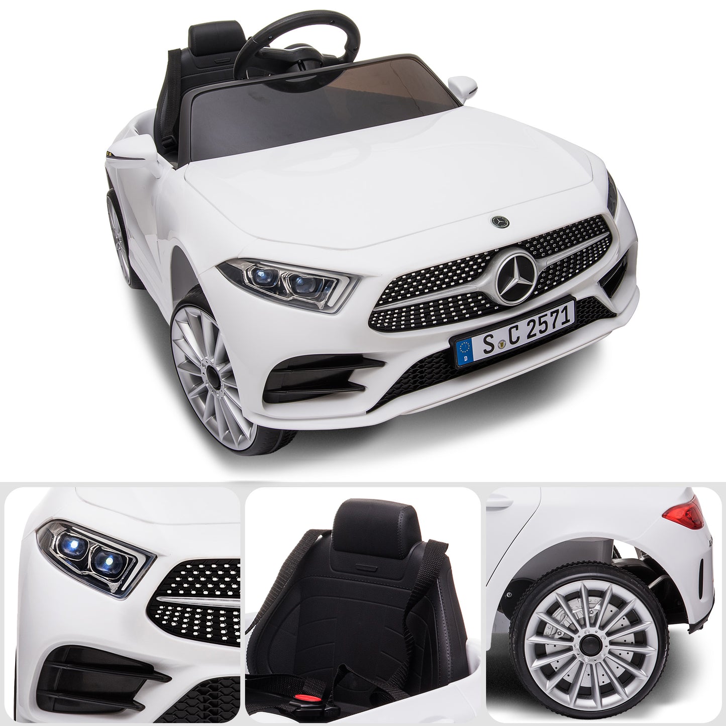 Mercedes Benz CLS 350 Kids Electric Ride-On Car – Remote Control, White