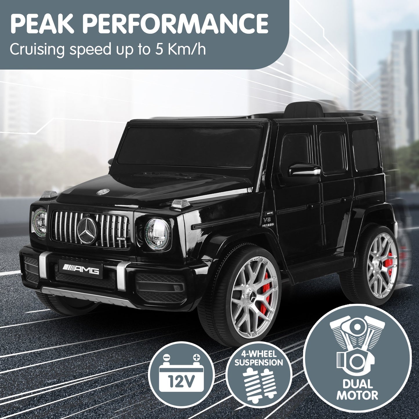 Mercedes Benz AMG G63 Kids Electric Ride-On Car – Remote Control, Dual Motors, LED Lights, Music Player