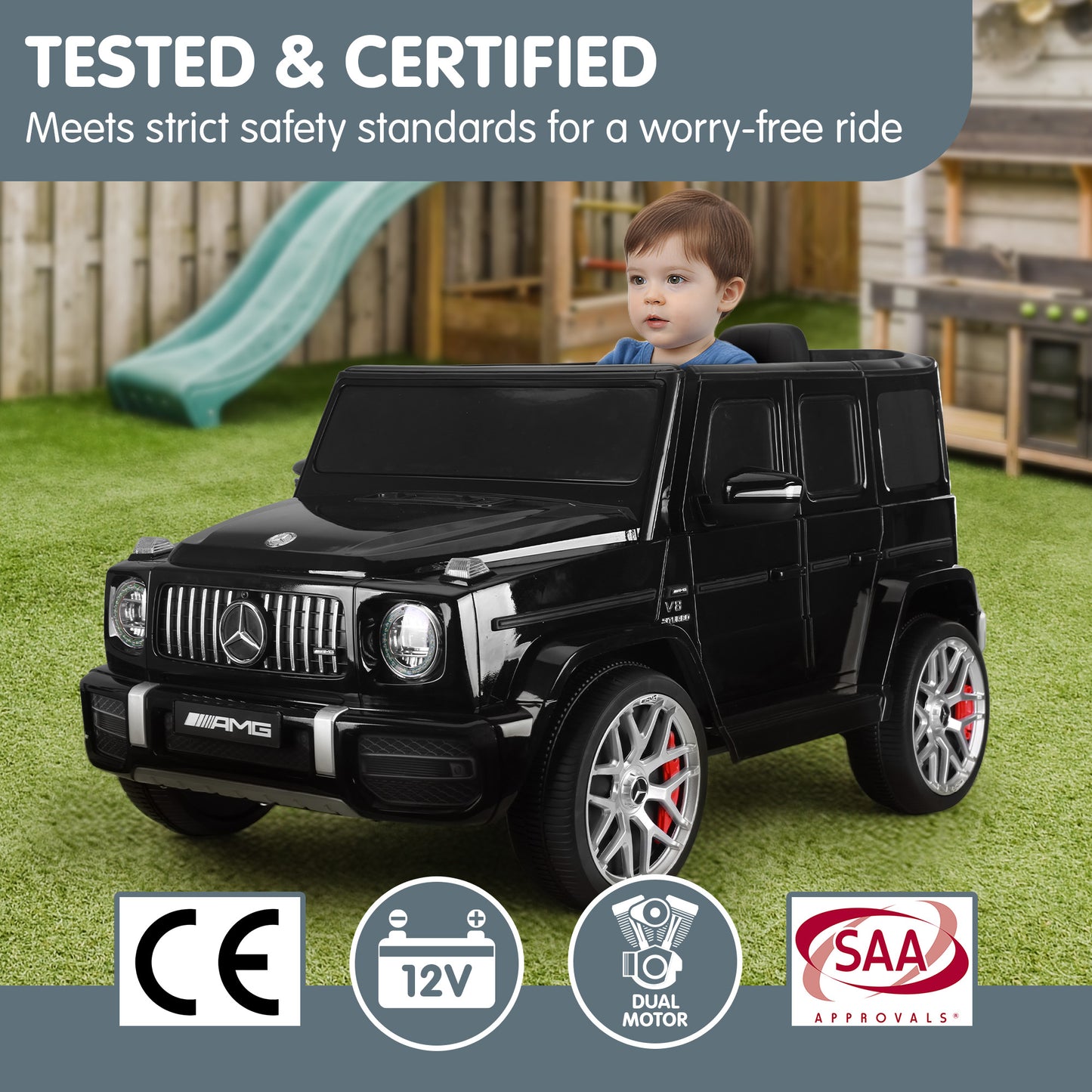 Mercedes Benz AMG G63 Kids Electric Ride-On Car – Remote Control, Dual Motors, LED Lights, Music Player