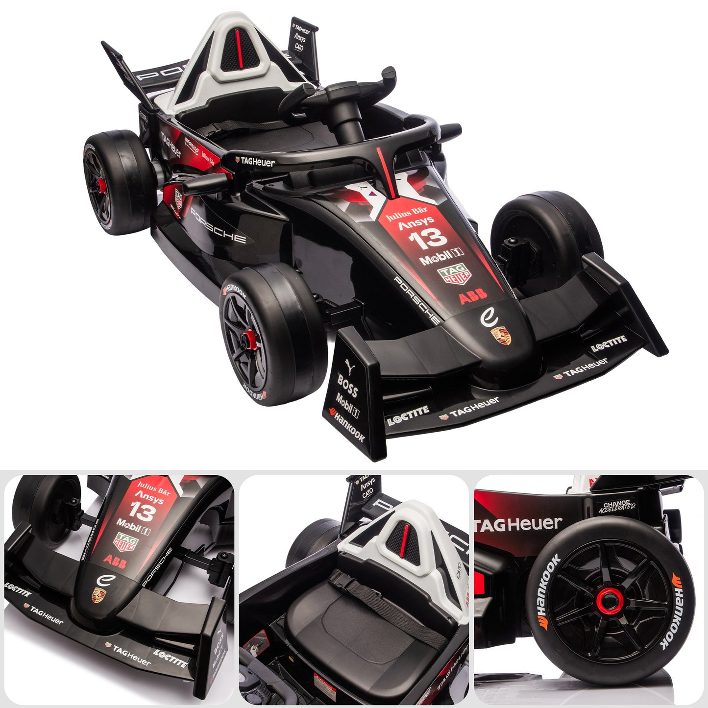Porsche Formula E Kids Electric Ride-On Car – Remote Control, Red