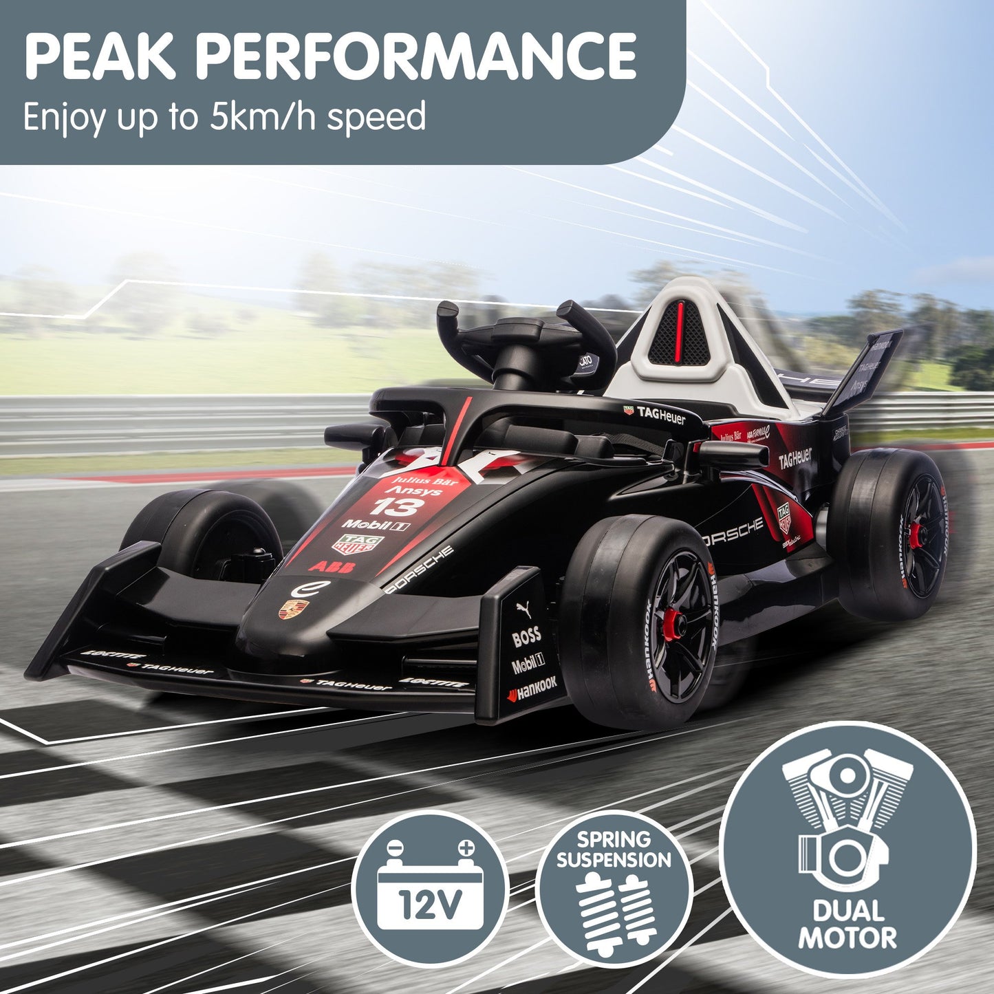 Porsche Formula E Kids Electric Ride-On Car – Remote Control, Red
