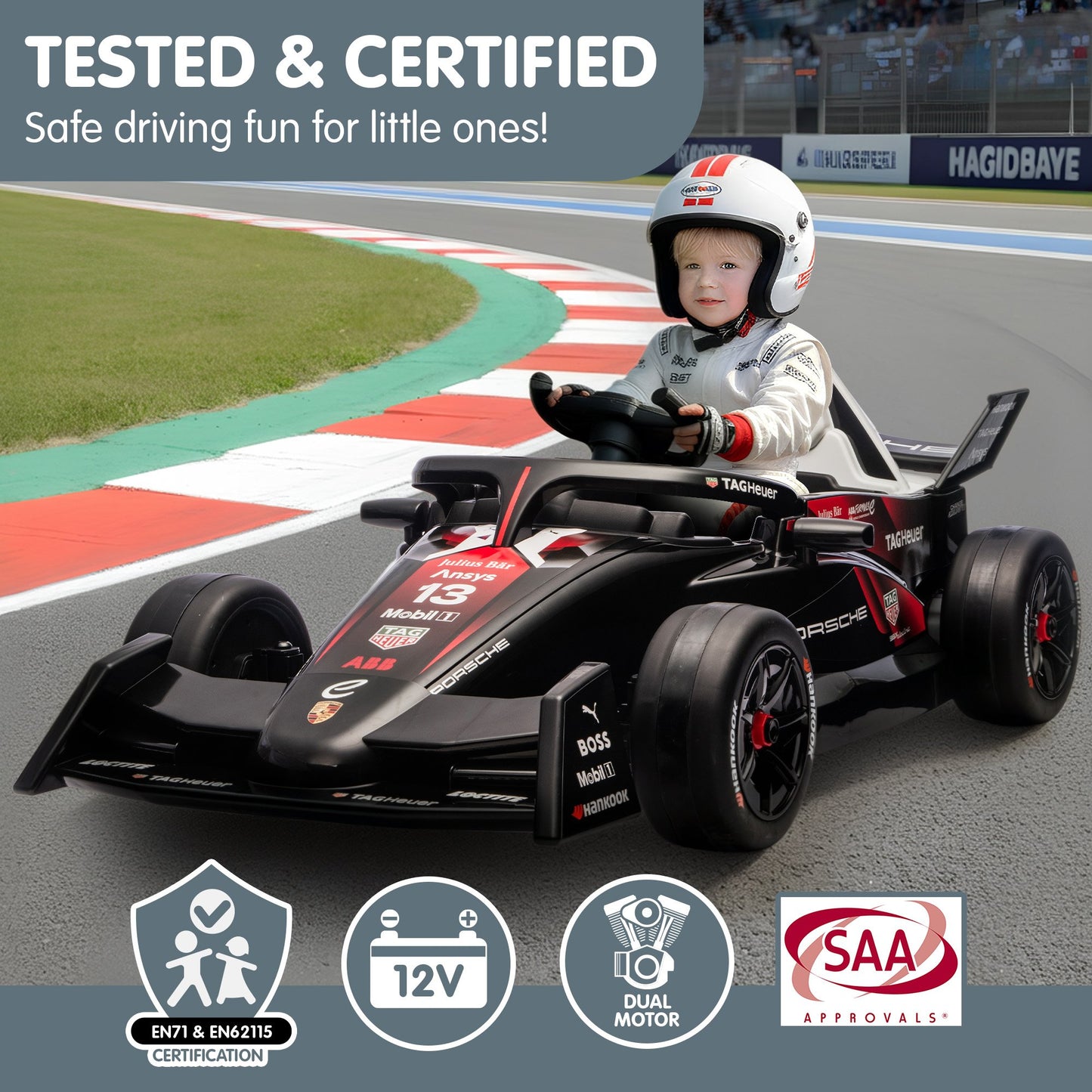 Porsche Formula E Kids Electric Ride-On Car – Remote Control, Red