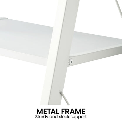 Amelia 5-Tier Ladder Shelf – Sturdy Metal Frame, White