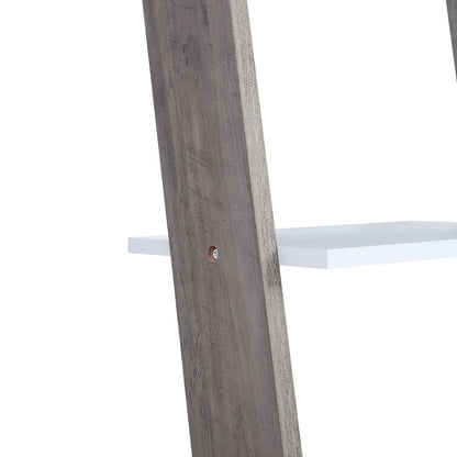 Mira 5-Tier Ladder Shelf – Drawer Storage, White and Grey Oak Finish