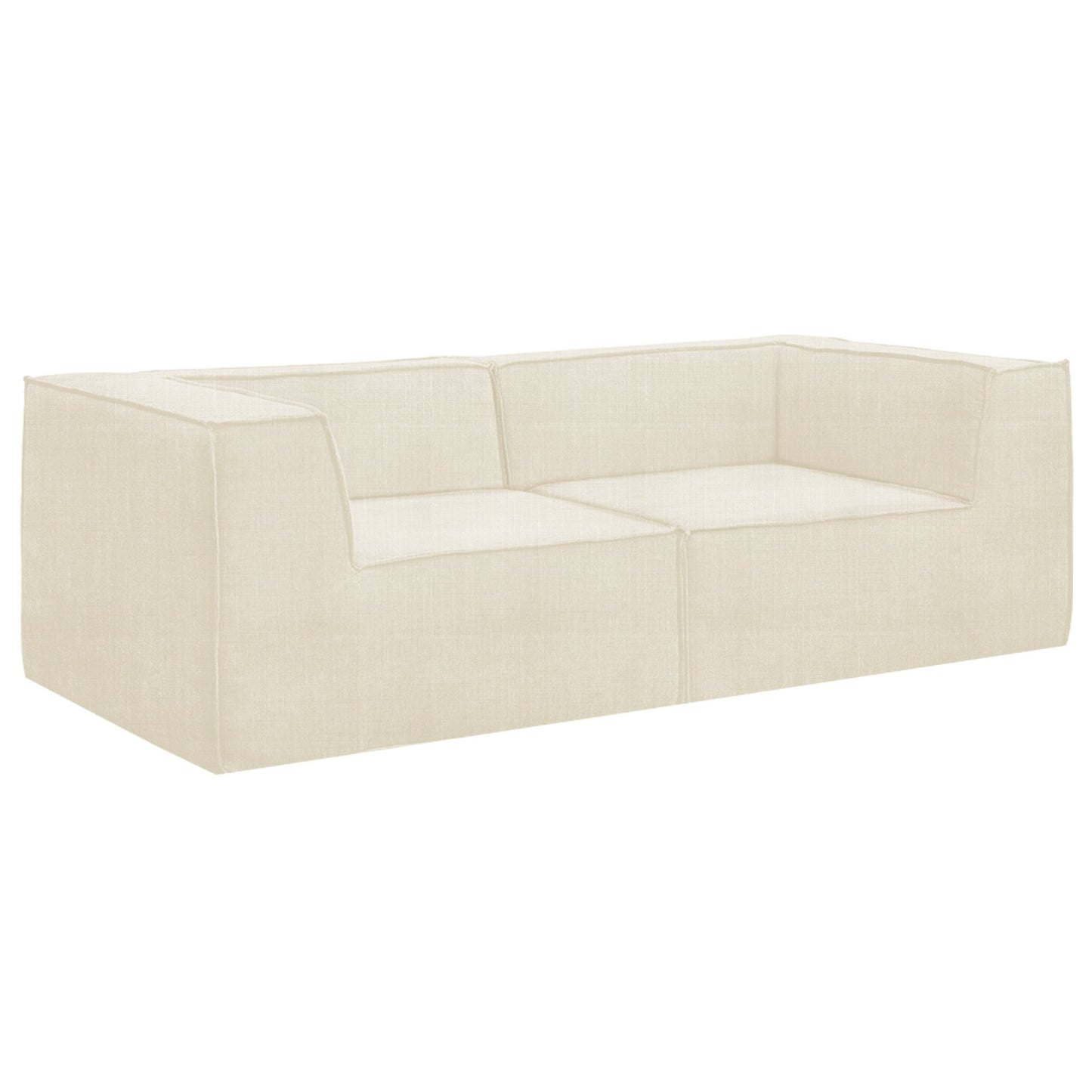Novi 3-Seater Modular Sofa with Ottoman – Cream, Non-Slip Bottom