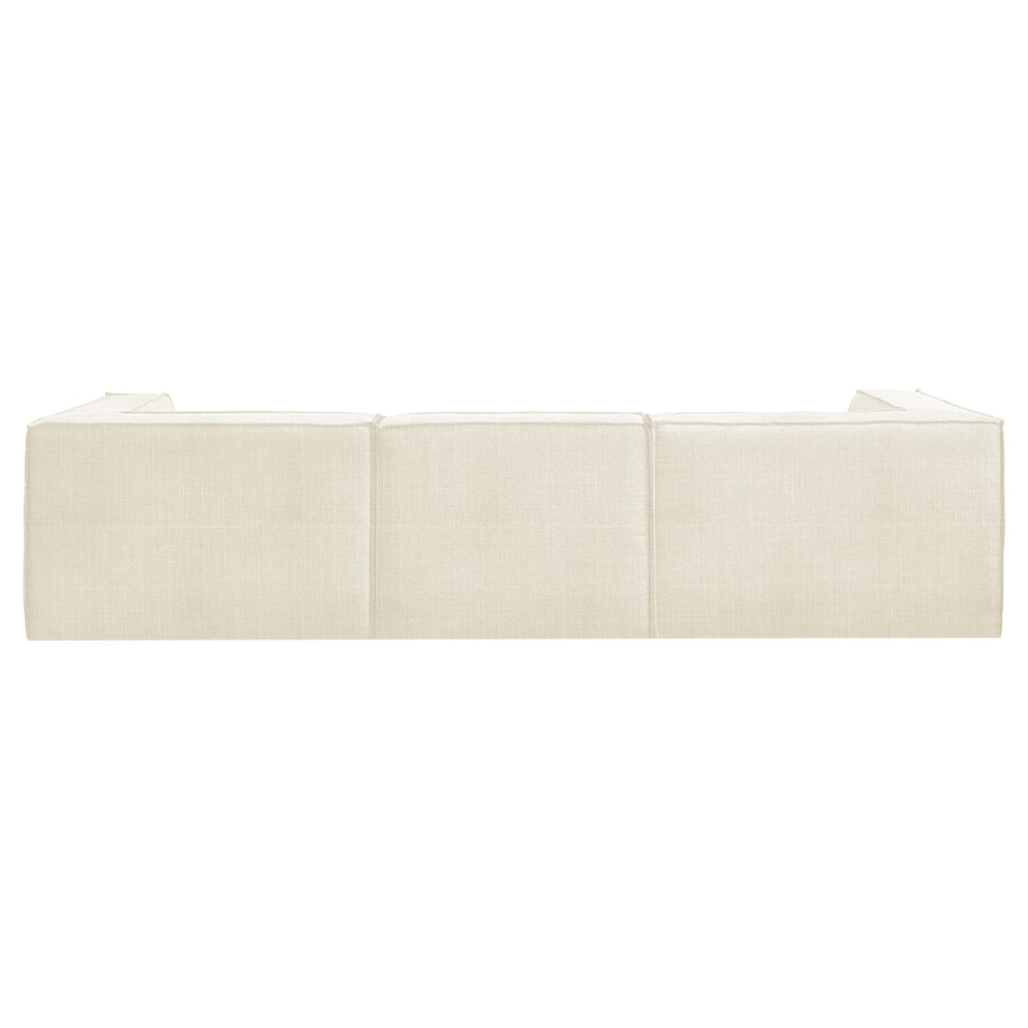 Novi 3-Seater Modular Sofa with Ottoman – Cream, Non-Slip Bottom