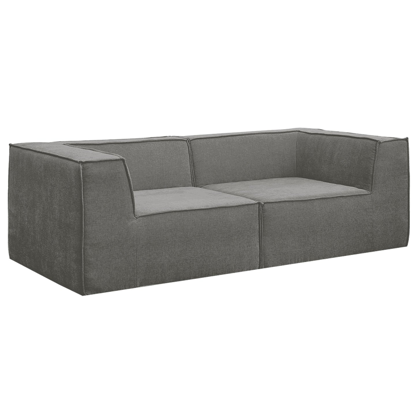 Novi 3-Seater Modular Sofa with Ottoman – Grey, Non-Slip Bottom