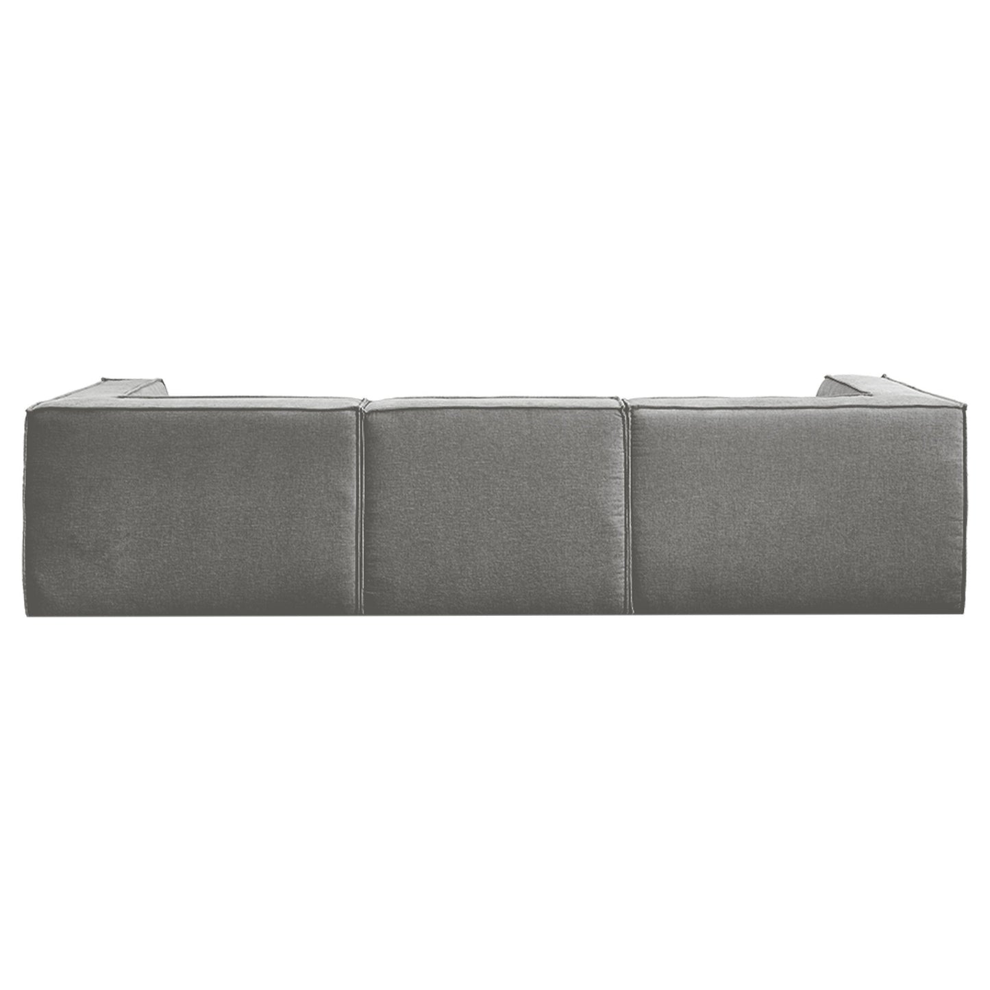 Novi 3-Seater Modular Sofa with Ottoman – Grey, Non-Slip Bottom