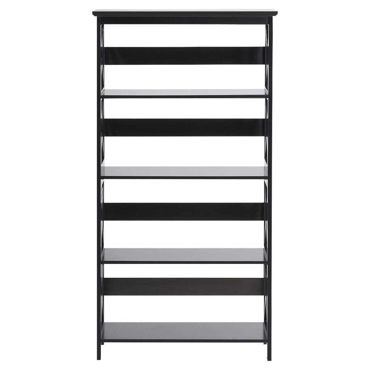 Daphne 5-Tier Bookshelf - Cross Panel Design, MDF Material
