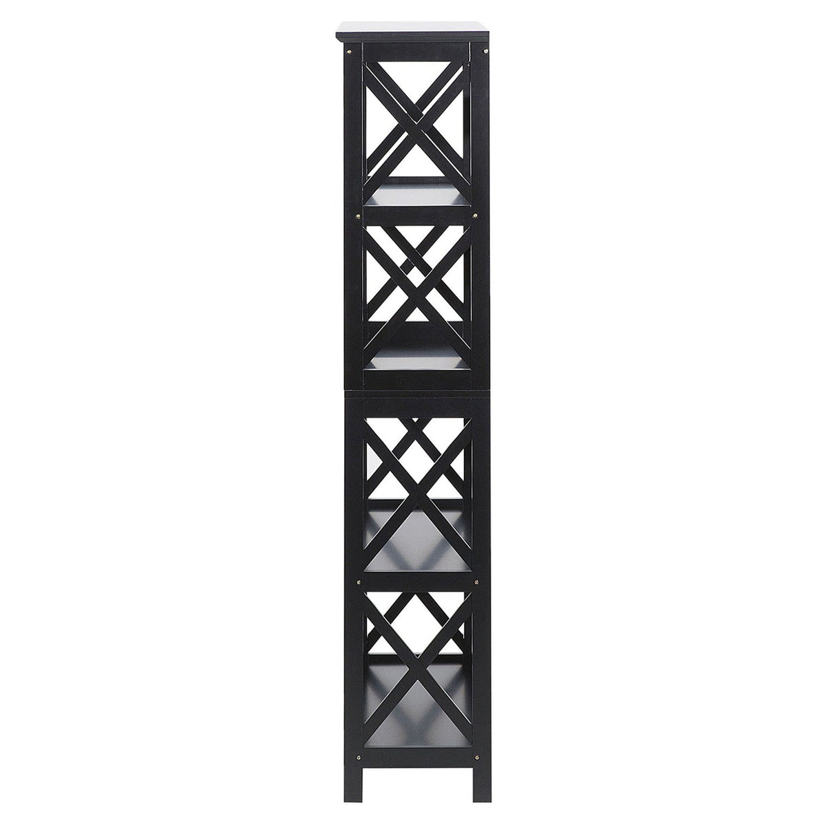 Daphne 5-Tier Bookshelf - Cross Panel Design, MDF Material