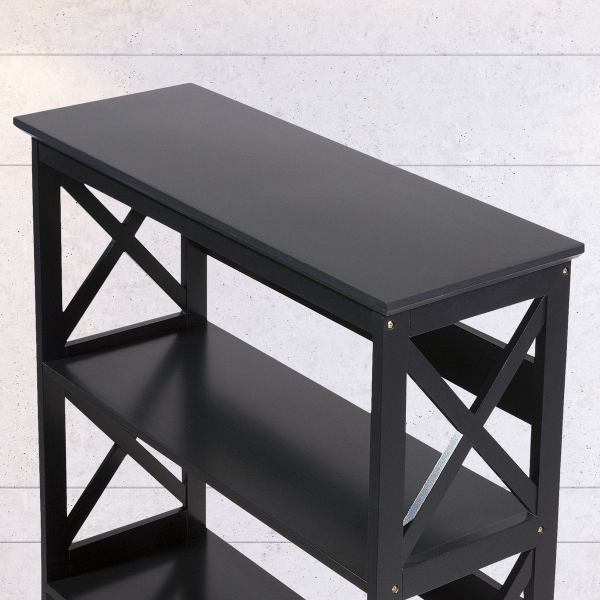 Daphne 5-Tier Bookshelf - Cross Panel Design, MDF Material