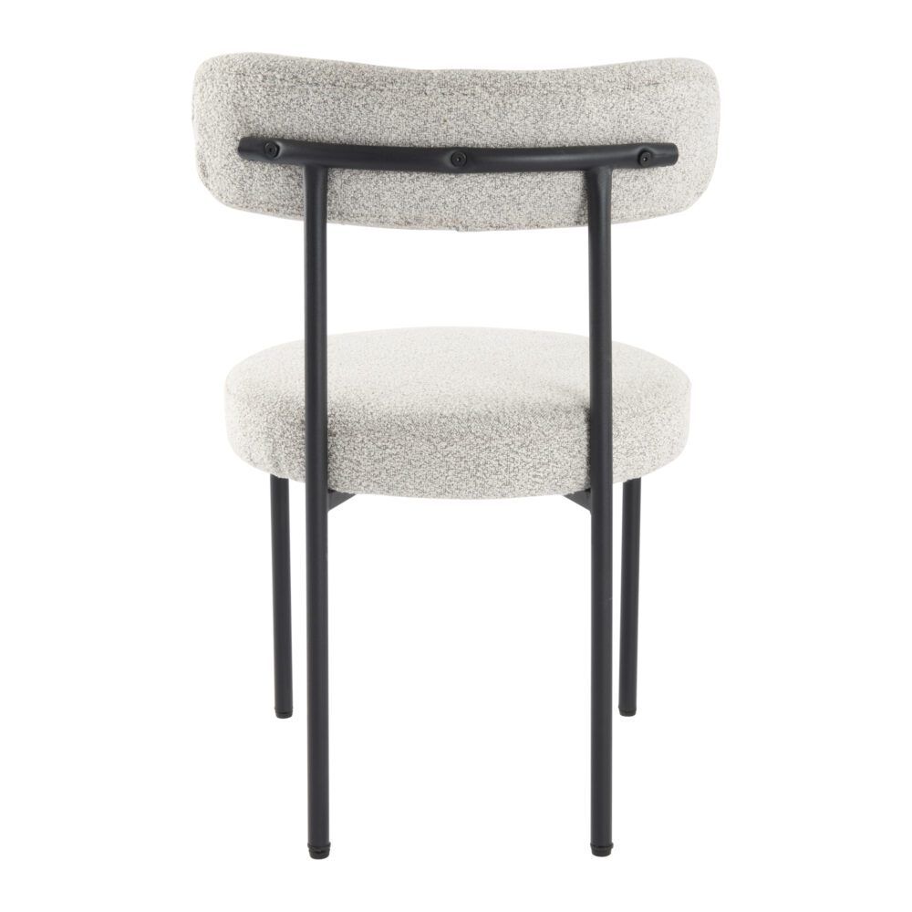 Elsa Dining Chair – Cushioned Boucle, White Quartz