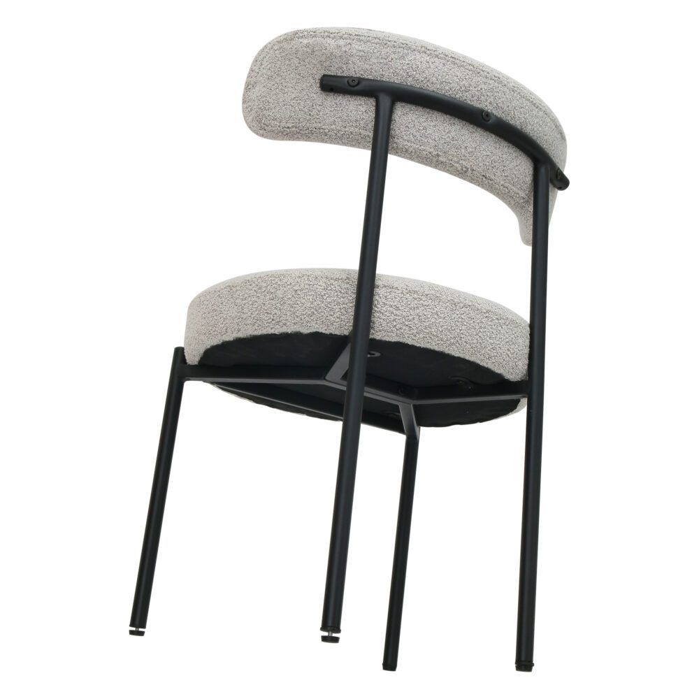 Elsa Dining Chair – Cushioned Boucle, White Quartz