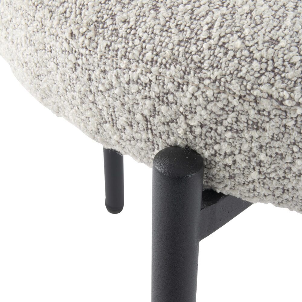 Elsa Dining Chair – Cushioned Boucle, White Quartz
