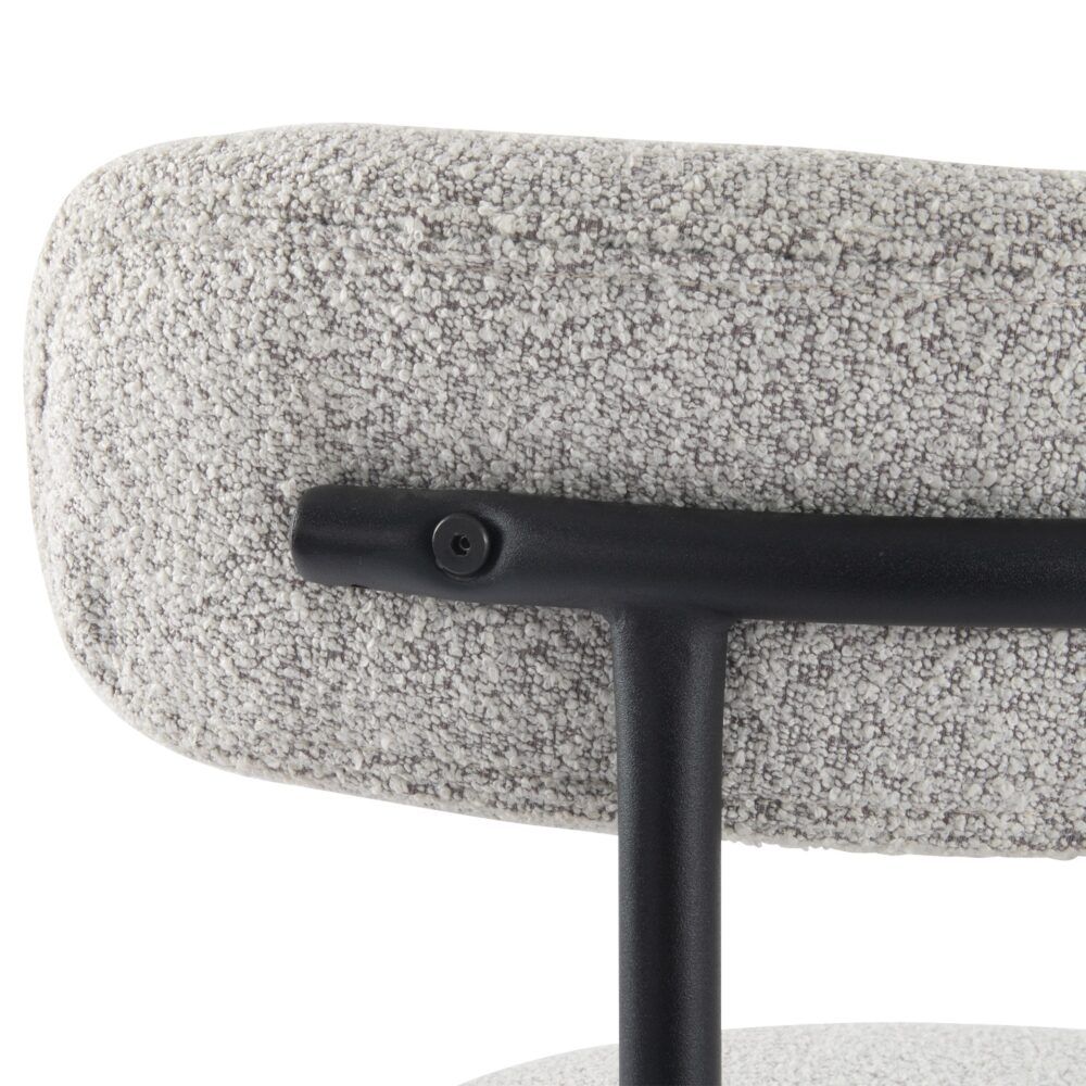 Elsa Dining Chair – Cushioned Boucle, White Quartz