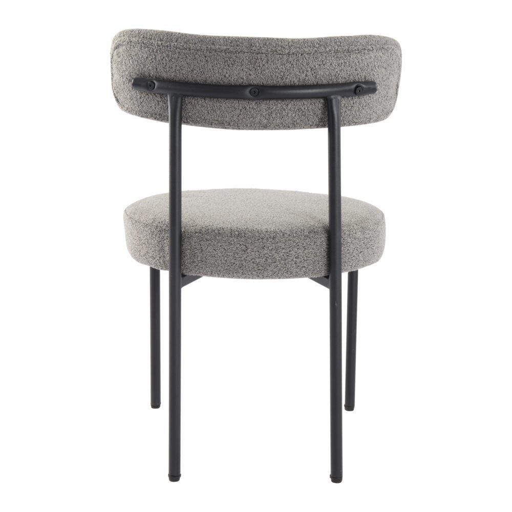 Elsa Dining Chair – Cushioned Boucle, Slate Grey