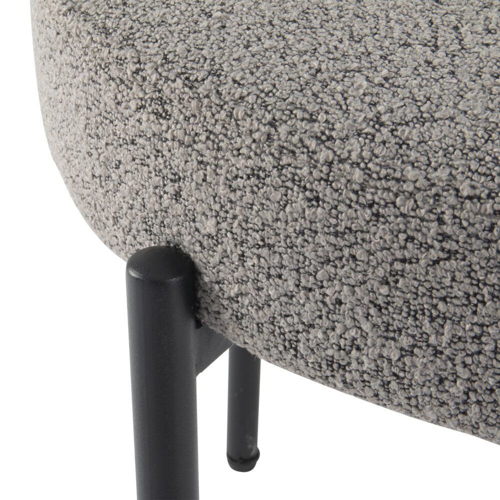 Elsa Dining Chair – Cushioned Boucle, Slate Grey