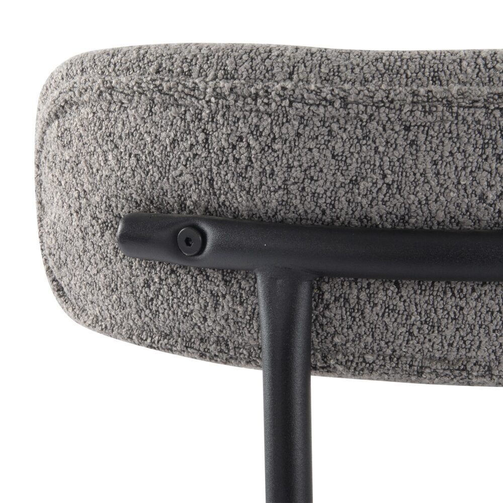 Elsa Dining Chair – Cushioned Boucle, Slate Grey
