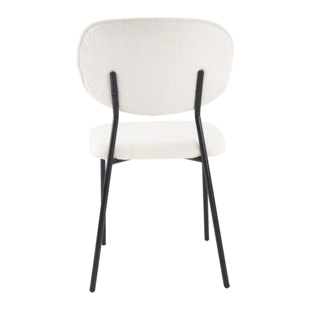 White Whisper Dining Chairs – Teddy Fabric, White, Set of 2