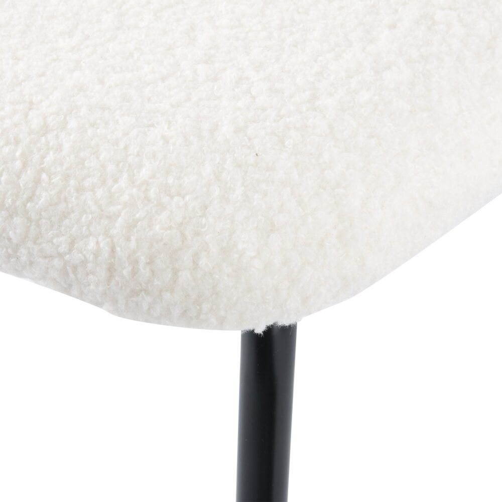 White Whisper Dining Chairs – Teddy Fabric, White, Set of 2