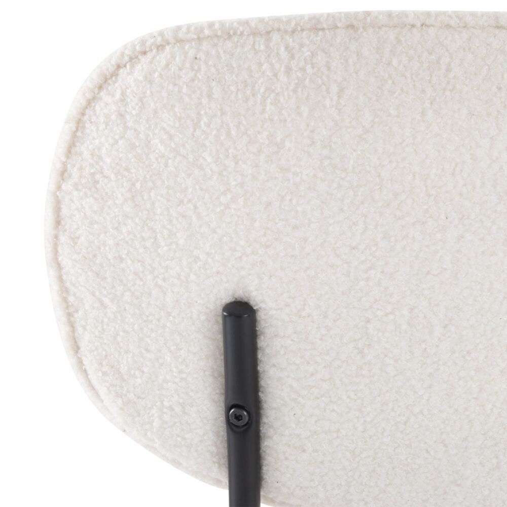White Whisper Dining Chairs – Teddy Fabric, White, Set of 2