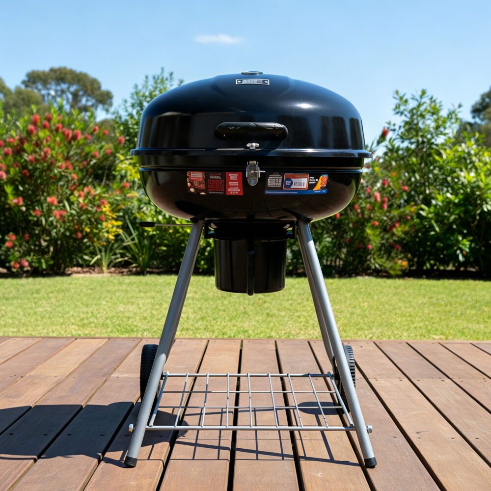 Portable Outdoor Charcoal BBQ Smoker with Wheels and Thermometer