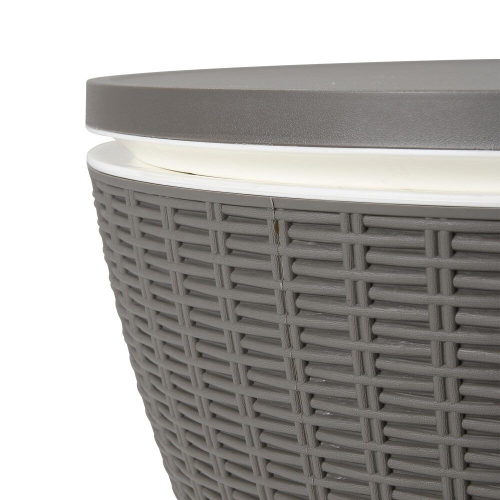 Taupe Garden Ice Cooler Table by The Willow Stone Collective with 30L capacity, outdoor furniture accessory for cooling and social gatherings.