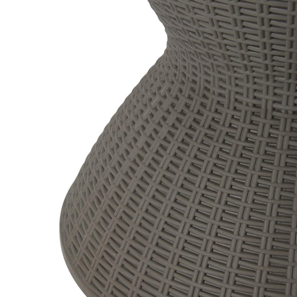 Taupe garden ice cooler table with 30L capacity from The Willow Stone Collective, outdoor furniture accessory for outdoor gatherings.