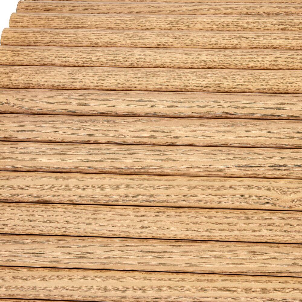 Ribbed Round Coffee Table – Natural Wood, Minimalist Design