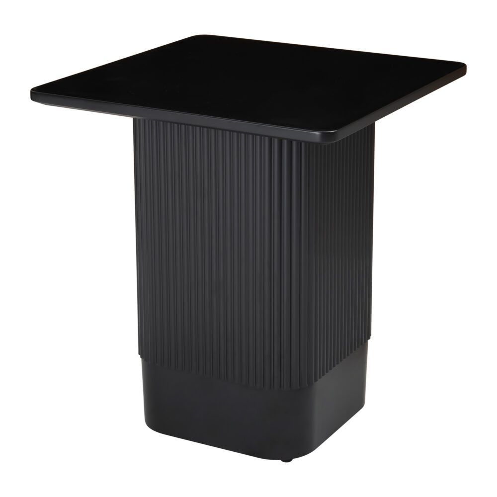 Clara Noir Side Table – Textured Base, MDF Top