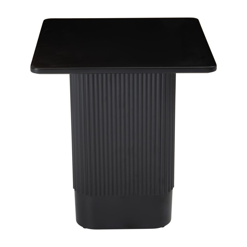 Clara Noir Side Table – Textured Base, MDF Top