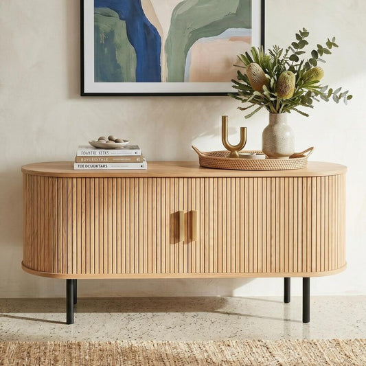 Ripple Sideboard – Sliding Doors, Natural or Black Finish