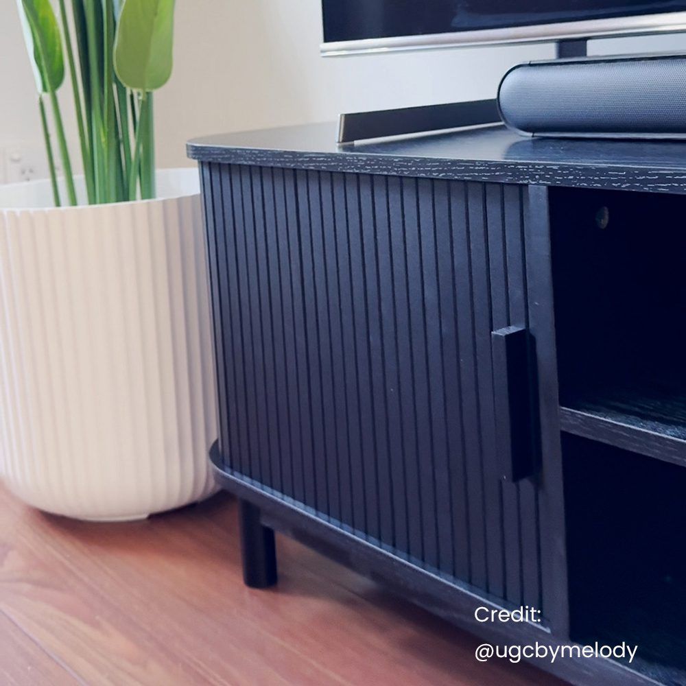 Entertainment Unit – Ribbed Design, 160cm Black