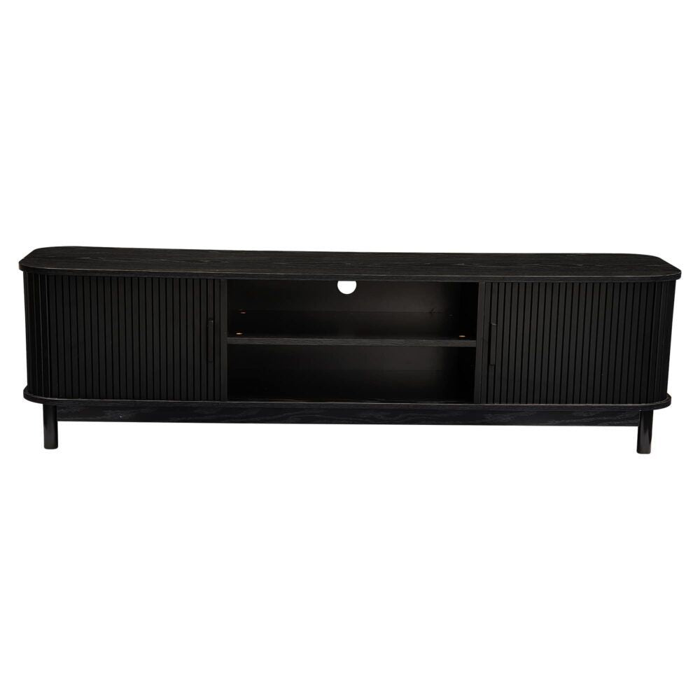 Entertainment Unit – Ribbed Design, 160cm Black