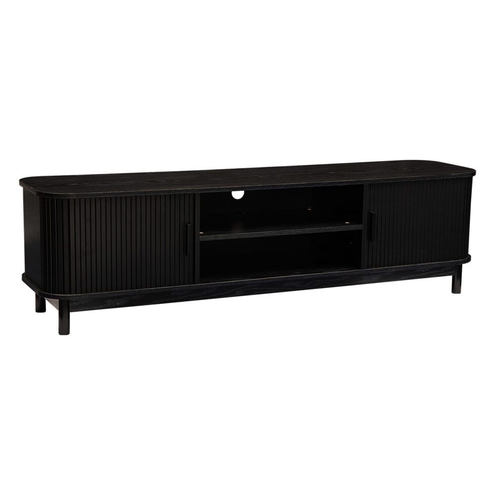 Entertainment Unit – Ribbed Design, 160cm Black