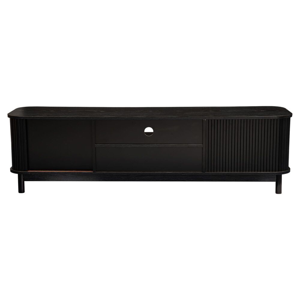 Entertainment Unit – Ribbed Design, 160cm Black