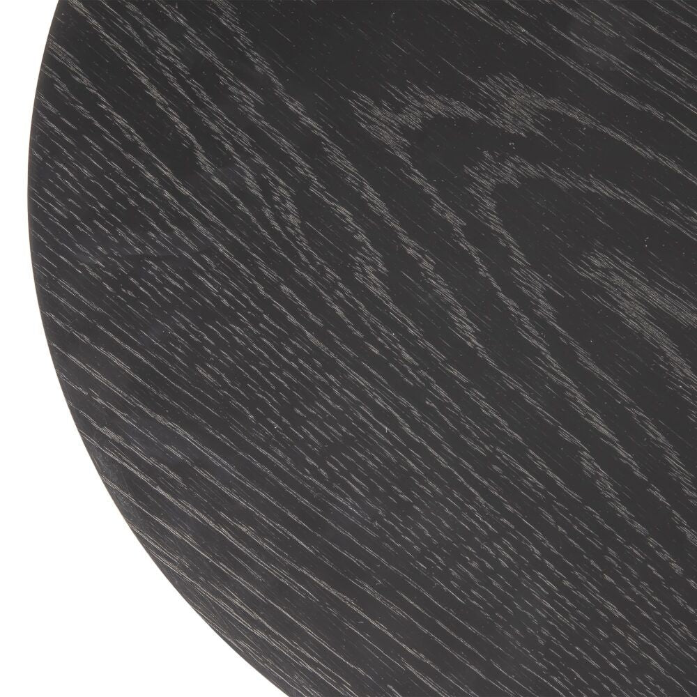 Side Table – Black Wood, Slat Design