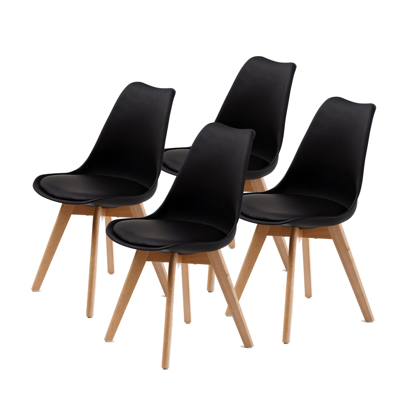 4X Retro Dining Cafe Chair Padded Seat