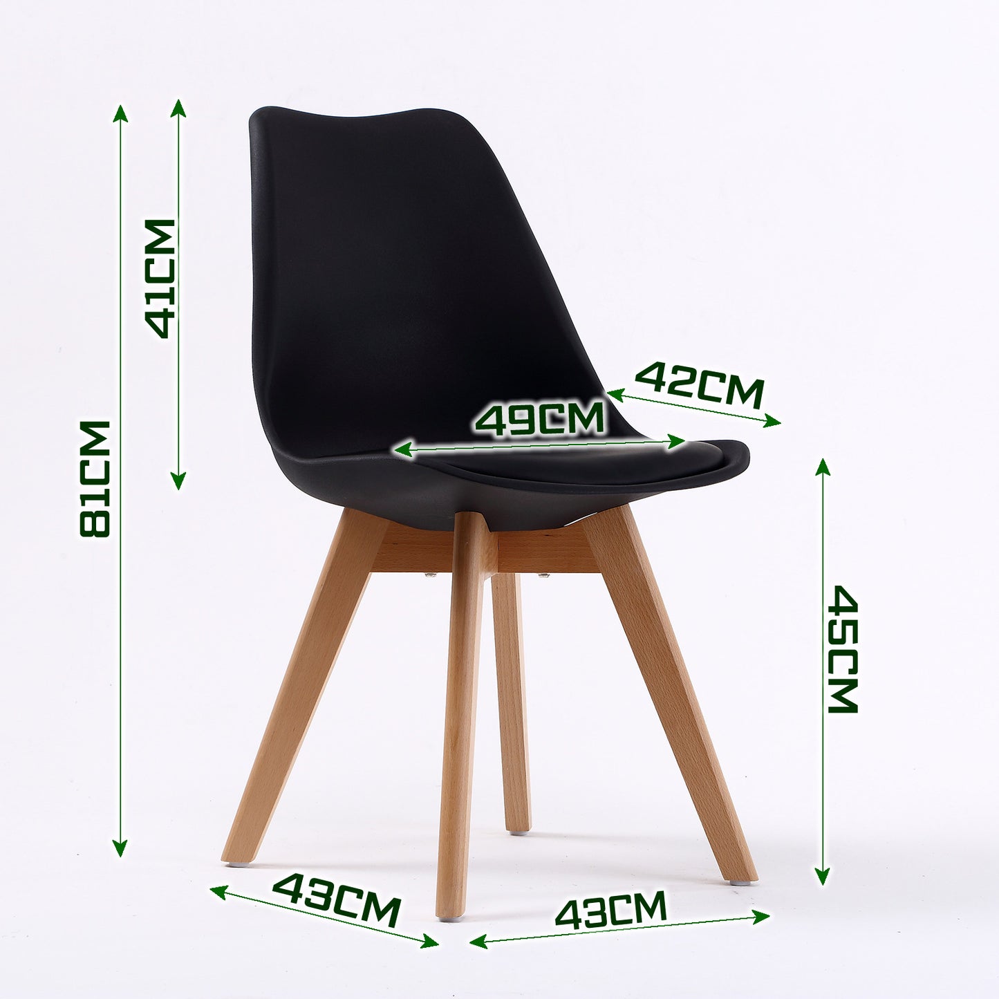 4X Retro Dining Cafe Chair Padded Seat