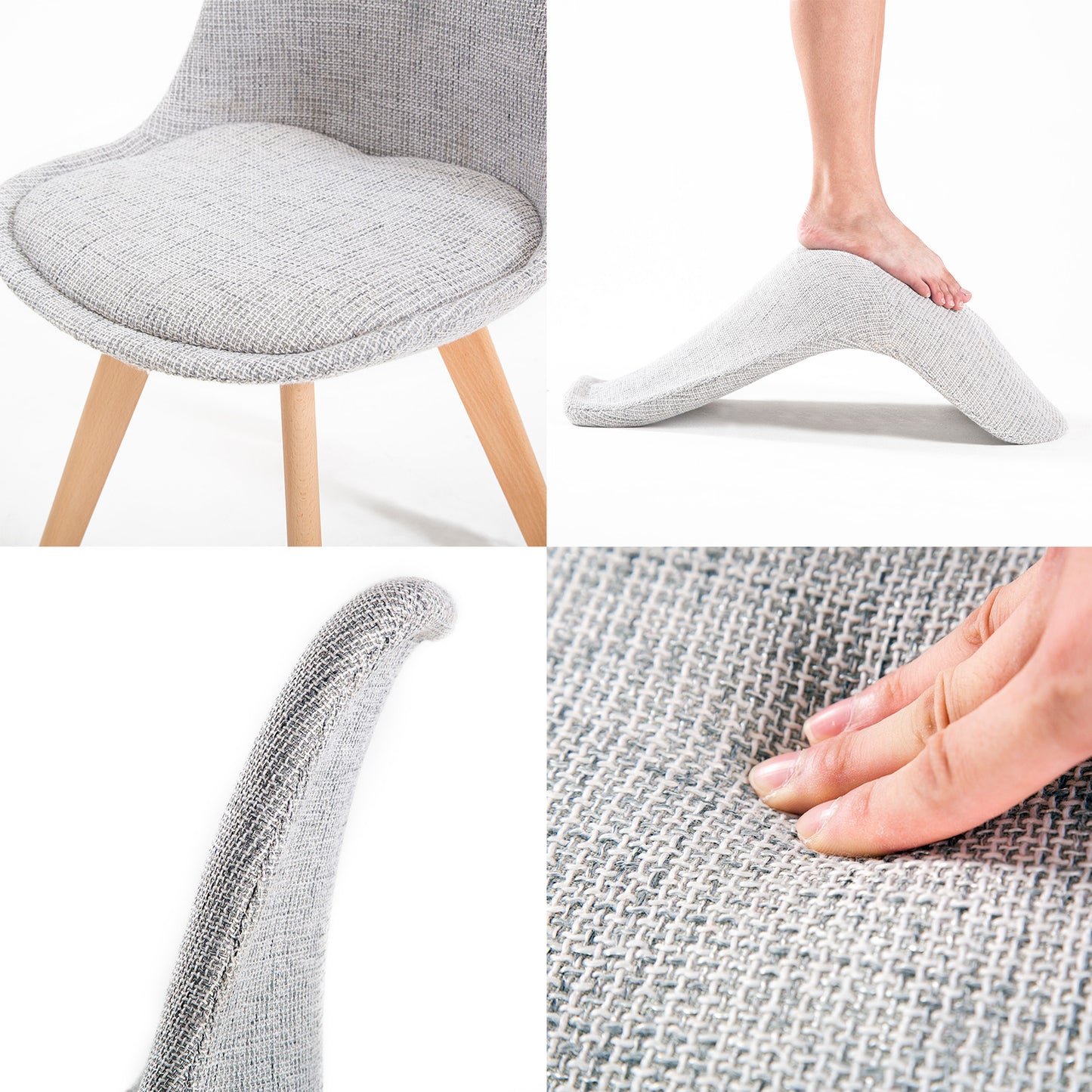 4X Retro Dining Cafe Chair Padded Seat
