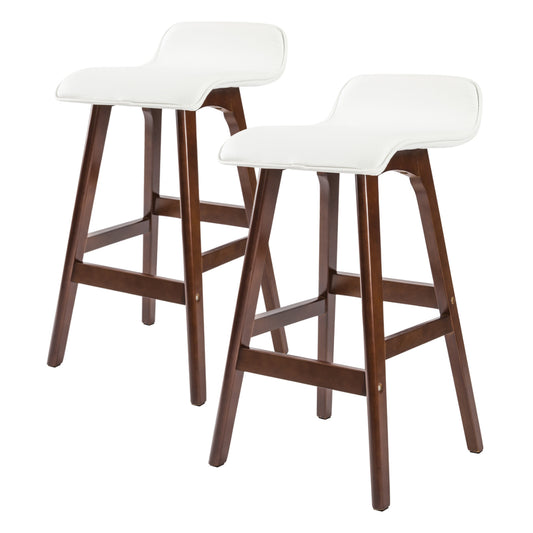 2X Wooden Bar Stool Dining Chair Leather SOPHIA 65cm
