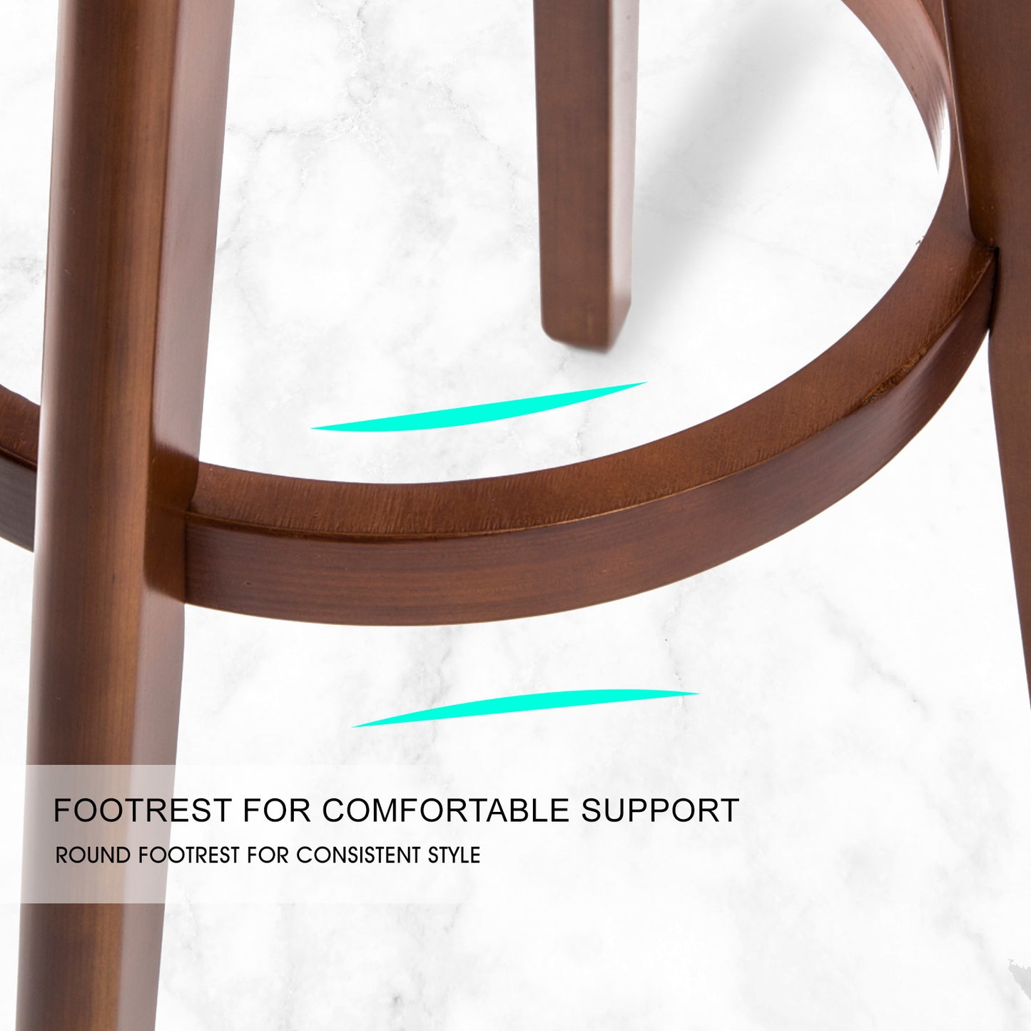 2X Wooden Bar Stool Dining Chair Fabric Leather LEILA 72cm