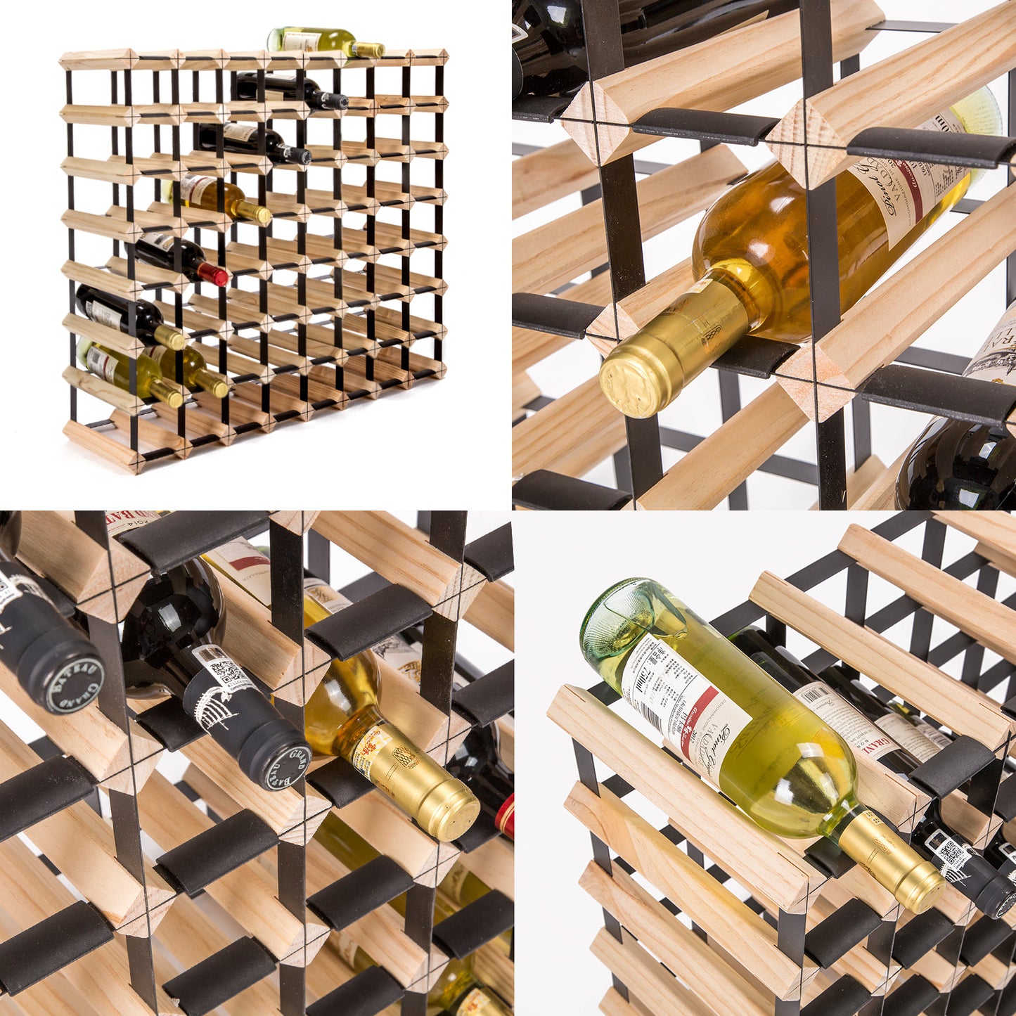 Timber Wine Rack Storage Cellar Organiser for Multiple Bottles
