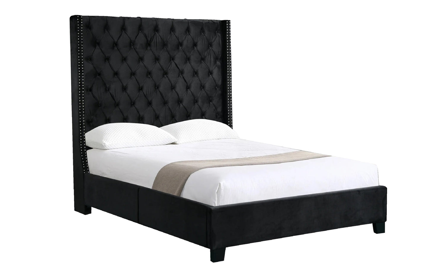 Ella Velvet Winged Bed 180cm