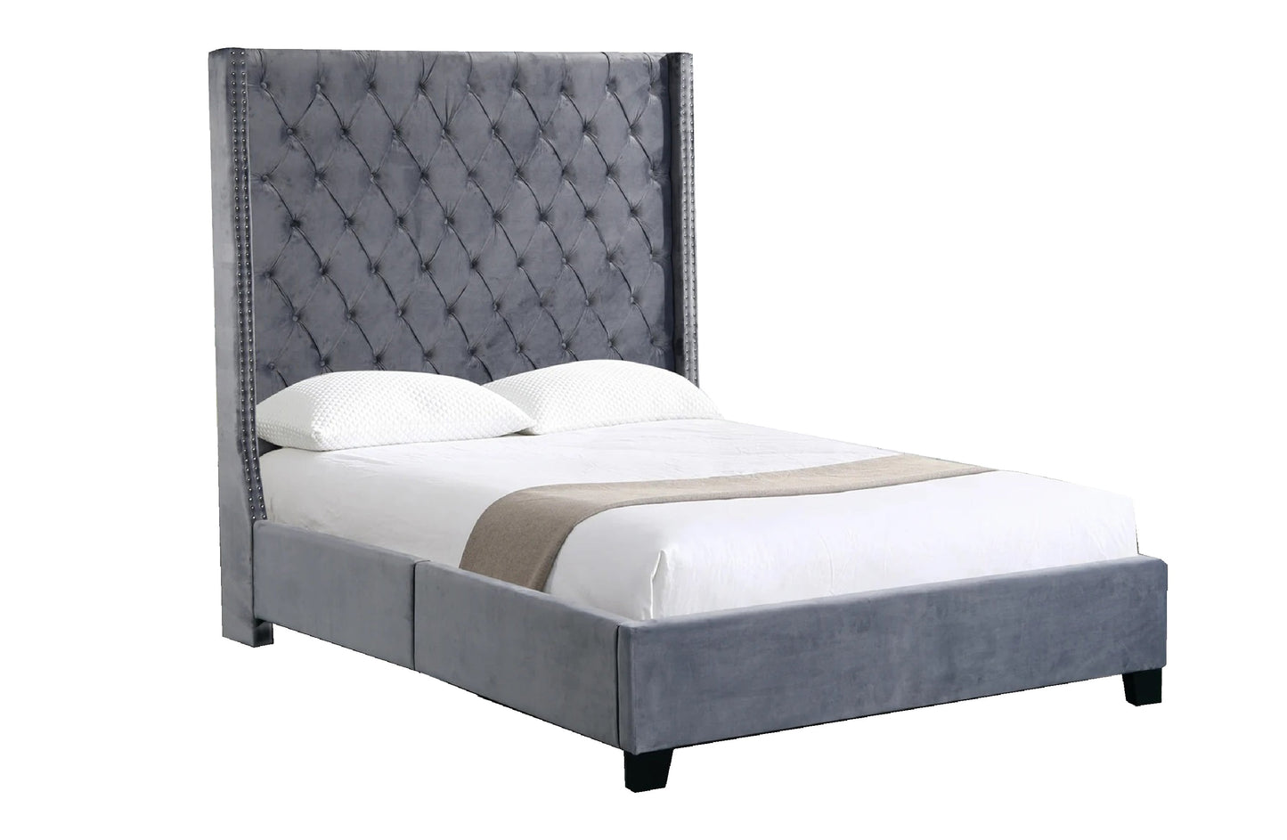 Ella Velvet Winged Bed 180cm