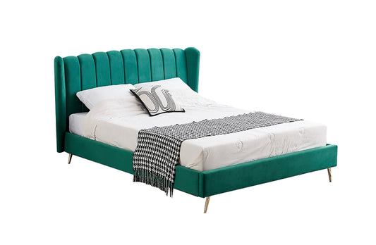 Vienna Peacock Green Velvet Bed