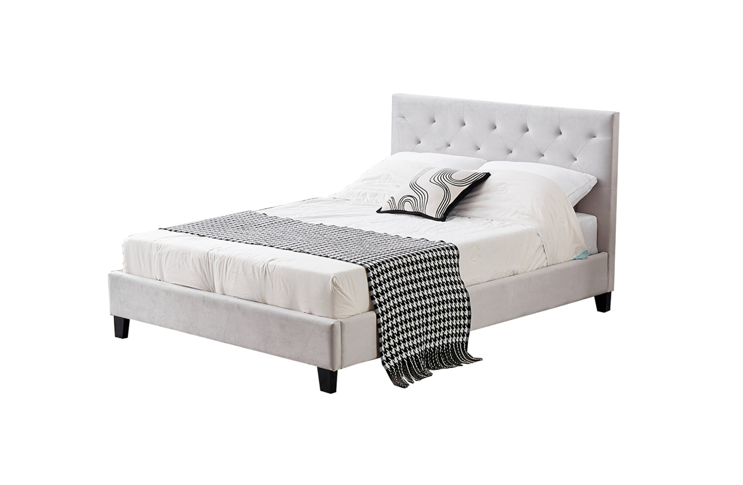 Winston Velvet Tufted Bed - King Single, Double